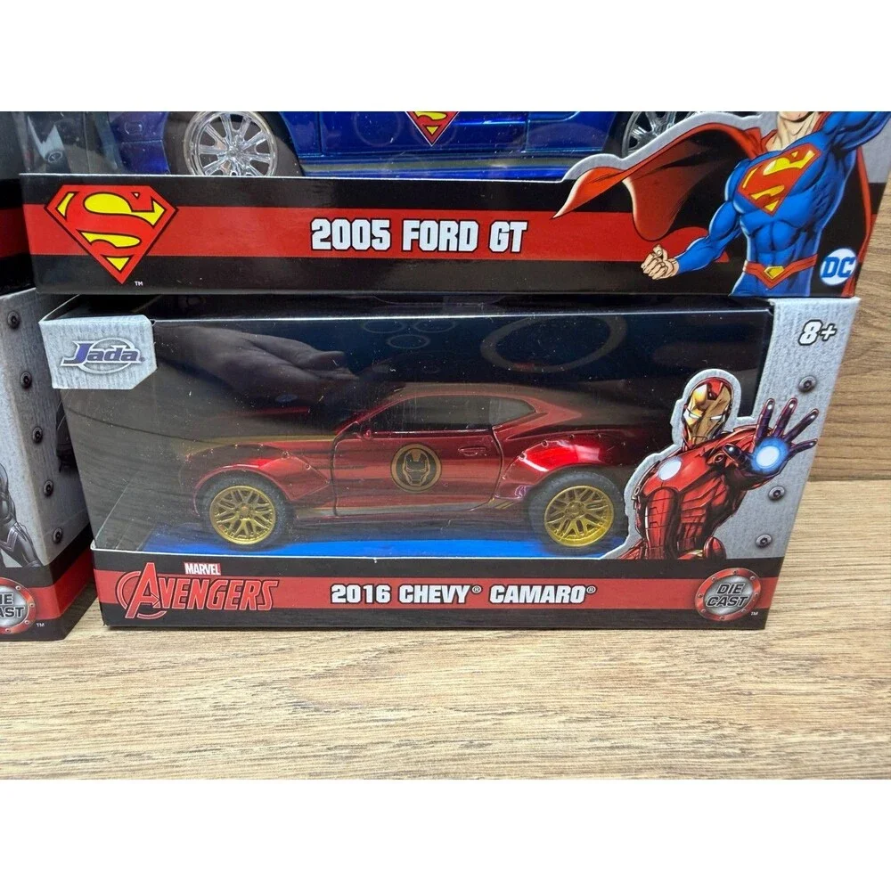 Jada Hollywood Rides 1/32 Scale Lot of 4 Superman Spider-man Iron-man Bk Panther